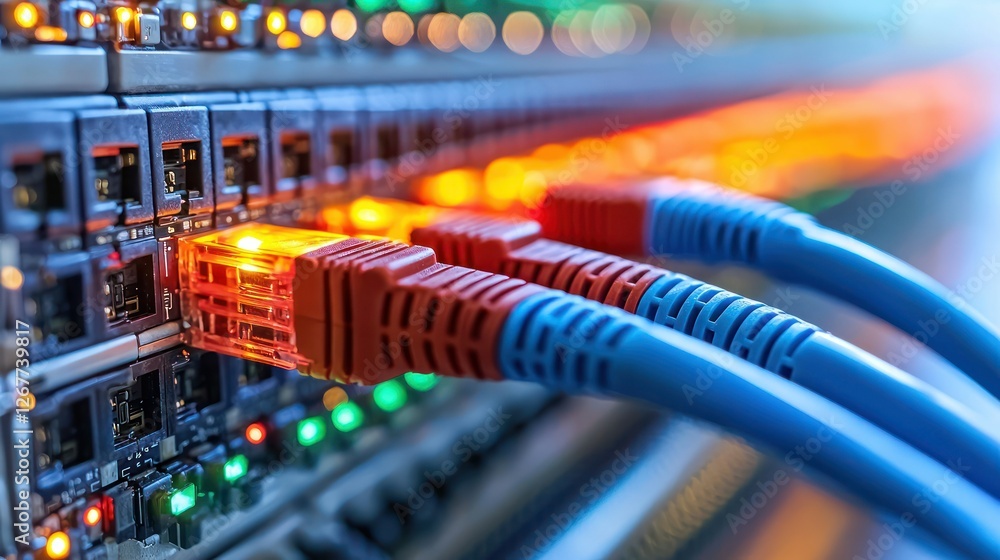 Poster network cables connecting server in data center