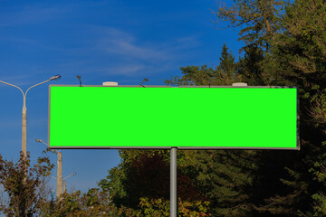billboard along the highway. Background for design and advertising.