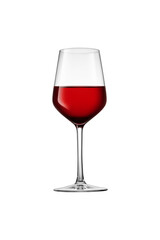 Red wine glass on white background