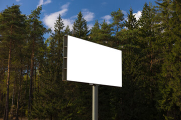 Background for design, billboards on city streets and along roads in the summer day