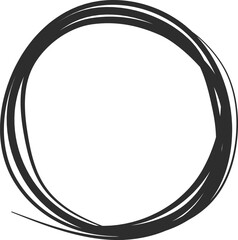 Multiple black lines forming a circle on a white background, creating an ideal graphic element for highlighting specific features in designs or presentations with a minimalist touch