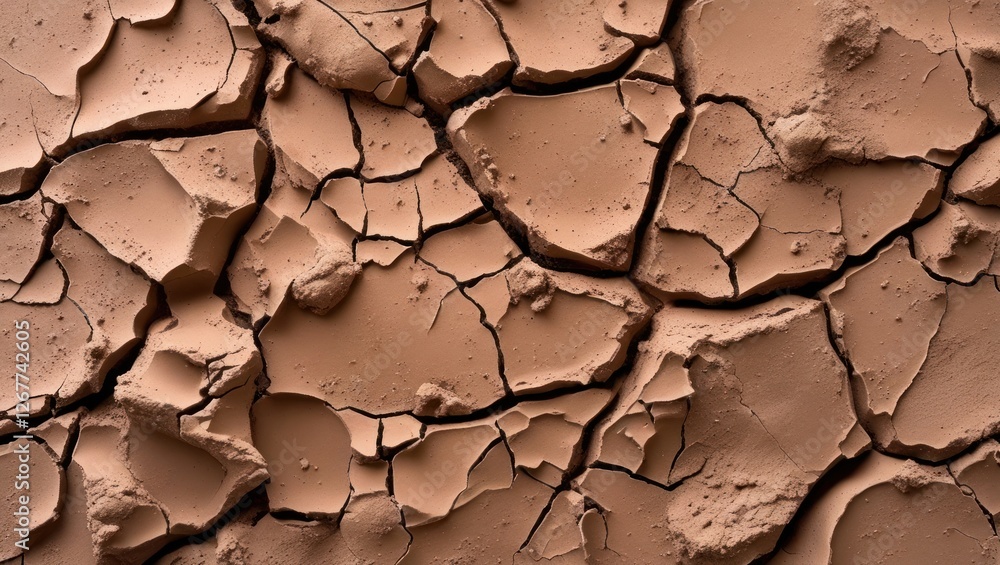 Poster cracked dry soil texture background with irregular patterns and warm earthy tones ideal for natural 