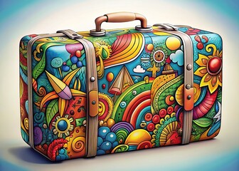 Panoramic travel sketch, a vibrant journey.