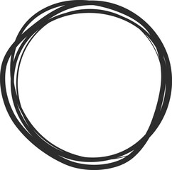 Simple, hand drawn imperfect circle, created with multiple overlapping lines, providing a unique and authentic feel for highlighting key elements