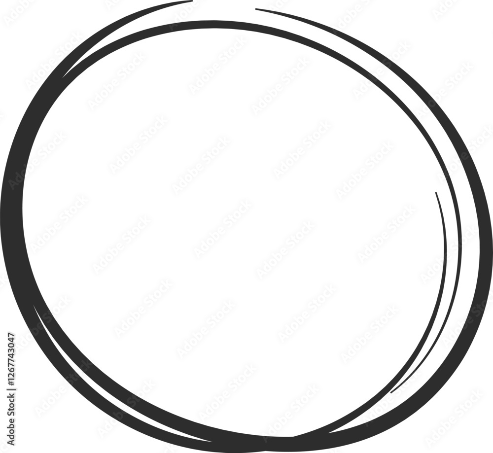 Poster double circular lines forming an imperfect circle create a unique frame for text or design elements,