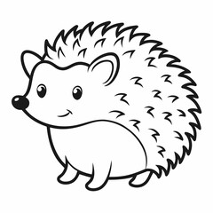 Simple a Hedgehog line art vector white background