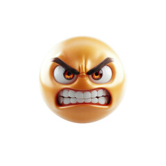 Furious 3D Emoticon Angry Face with Glowing Eyes