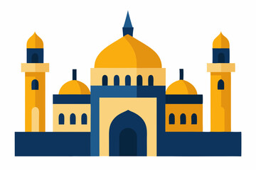 vector illustration of a mosque in the morning