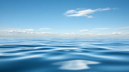 Obraz premium Serene Ocean Scene Under a Blue Sky with Clouds