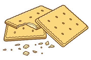 A visually appealing stack of crunchy graham crackers, perfect for desserts or as a snack.