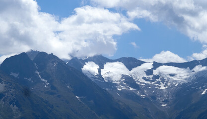 Fototapeta premium amazing mountains with clouds at Liechtenstein