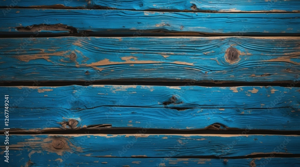 Poster blue wooden planks texture background with distressed finish and visible grain natural patterns idea