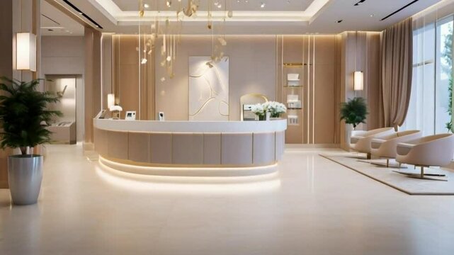 Elegant Reception Area Design: Luxury Spa or Clinic Interior