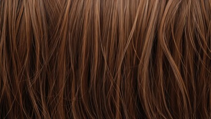 Naklejka premium Brown wavy hair texture background with natural highlights and long strands for use in design projects Copy Space