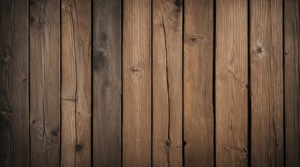 Naklejka premium Textured wooden planks background in varying shades of brown with natural wood grain patterns ideal for design projects Copy Space