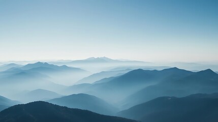 Obraz premium Serene Blue Mountains Under a Clear Sky