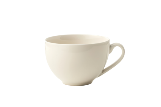 Oversized coffee cup with a cozy, inviting appearance and filled to the brim with hot coffee isolated on transparent background