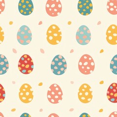 Colorful easter eggs pattern on a white background