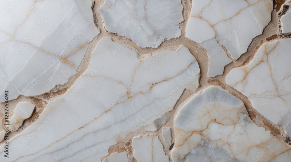 Poster marble texture background with natural cracks and veins in white and beige tones suitable for variou