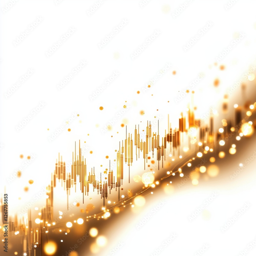 Poster an abstract visualization of sound waves and sparkling light particles, evoking a sense of rhythm an