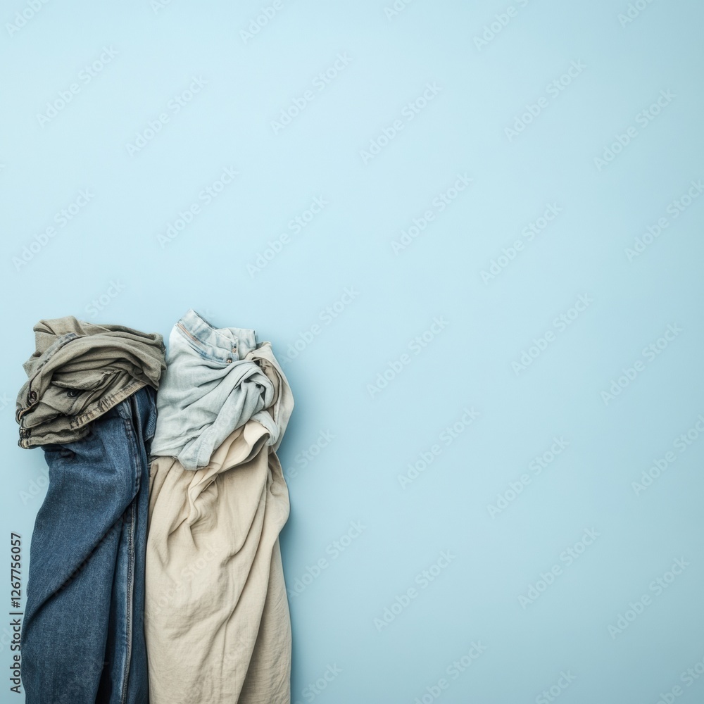 Poster comparison of dirty and freshly laundered clothes highlighting cleanliness choice in laundry practic