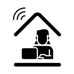 Woman freelancer icon