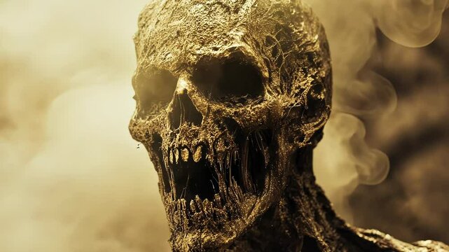 Isolated Human Skull Anatomy for Halloween and Horror Themes