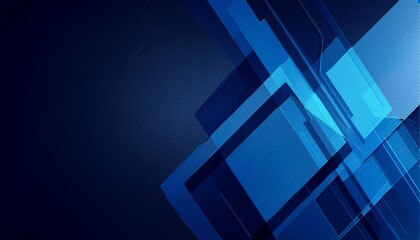 Dark blue abstract geometric grunge tech banner. Generated image