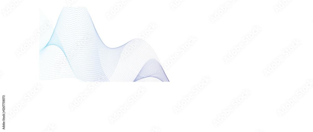 Poster abstract colorful curved lines on transparent background.