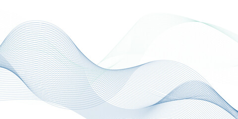 Abstract modern colorful wavy stylized blend liens and technology lines on white background. Blending gradient colors. Digital frequency track equalizer. Vector illustration.