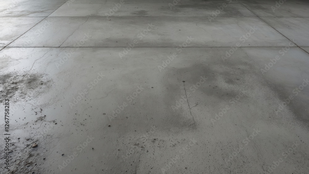 Aufkleber concrete basement floor with stains and uneven texture providing a rough surface detail and copy spa