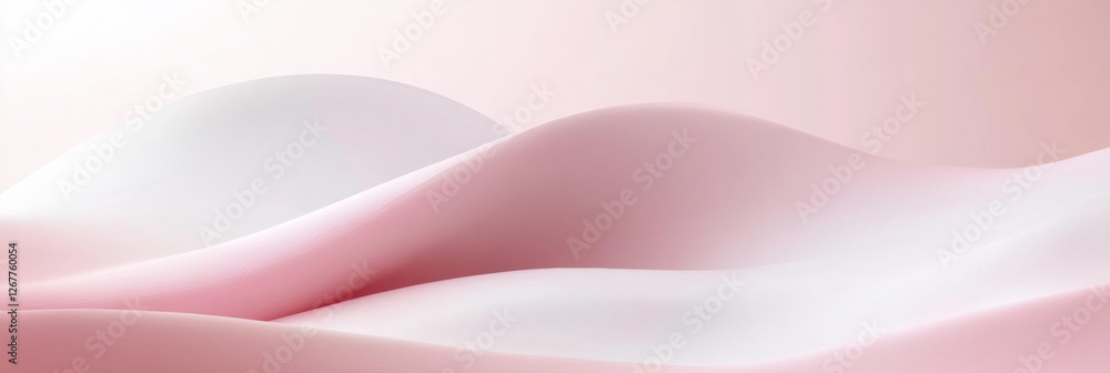 Poster soft pink waves create a serene and calming backdrop with gentle curves and smooth textures. generat