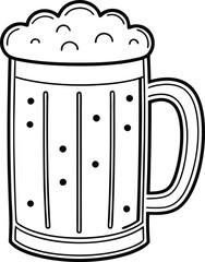Frosty Beer Mug, Cold Drink, Foamy Head, Refreshing Beverage