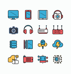 Technology icons symbol pack illustration creative concept