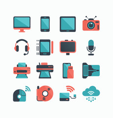 Technology icons symbol pack illustration creative concept