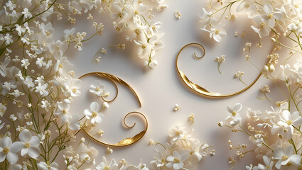 Golden Elegance with Jasmine Blossoms