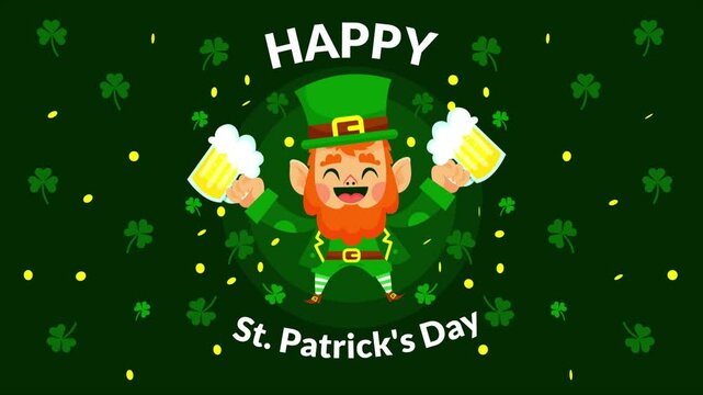 happy saint patrick's day march 17th animation 4k