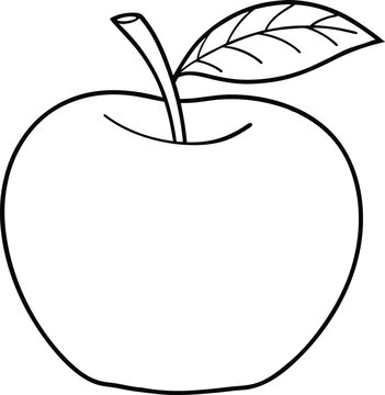 recommend clip art: Outlined Apple Drawing Simple Fruit, Line Art, Black and White