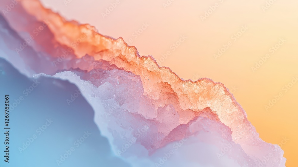 Aufkleber close-up view of crystalline structures in rock with beautiful gradient background