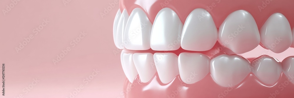 Poster close up view of teeth before and after whitening treatment showing healthy and bright smile transfo