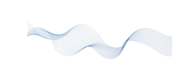 Abstract colorful curved lines on transparent background.