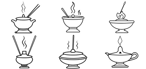 Incense burner Coloring Page Printable Line Art Drawing