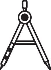 Drawing compass with adjustable legs ending with sharp points, essential tool for precise measurements and creating circles and arcs in technical drawing, geometry, and mathematics