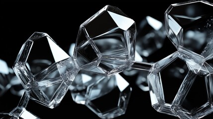 Crystal network Geometric formations sparkle like facets. AI generated