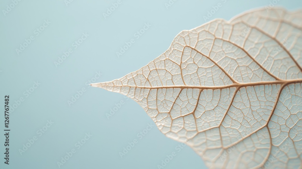 Poster detailed macro shot of leaf fibers highlighting intricate veins and texture against a soft backgroun