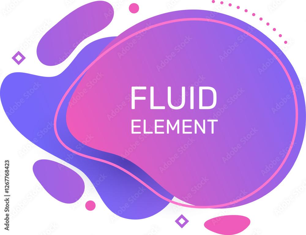 Poster fluid element with purple and pink gradient colors creating an abstract composition with organic sha