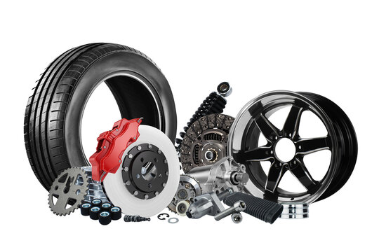 Car parts or auto car spare isolated on white background .