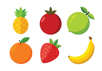 Set of fruit vector elements.