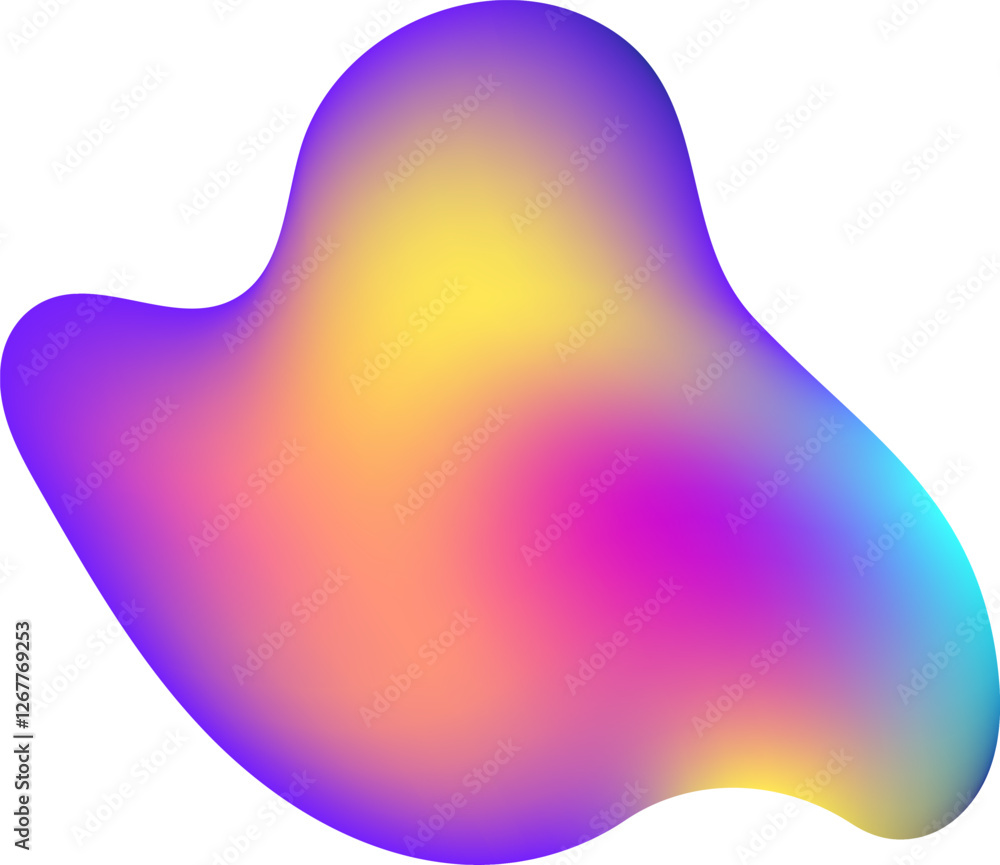 Poster colorful abstract background featuring a vibrant gradient with organic flowing shape creating a mode