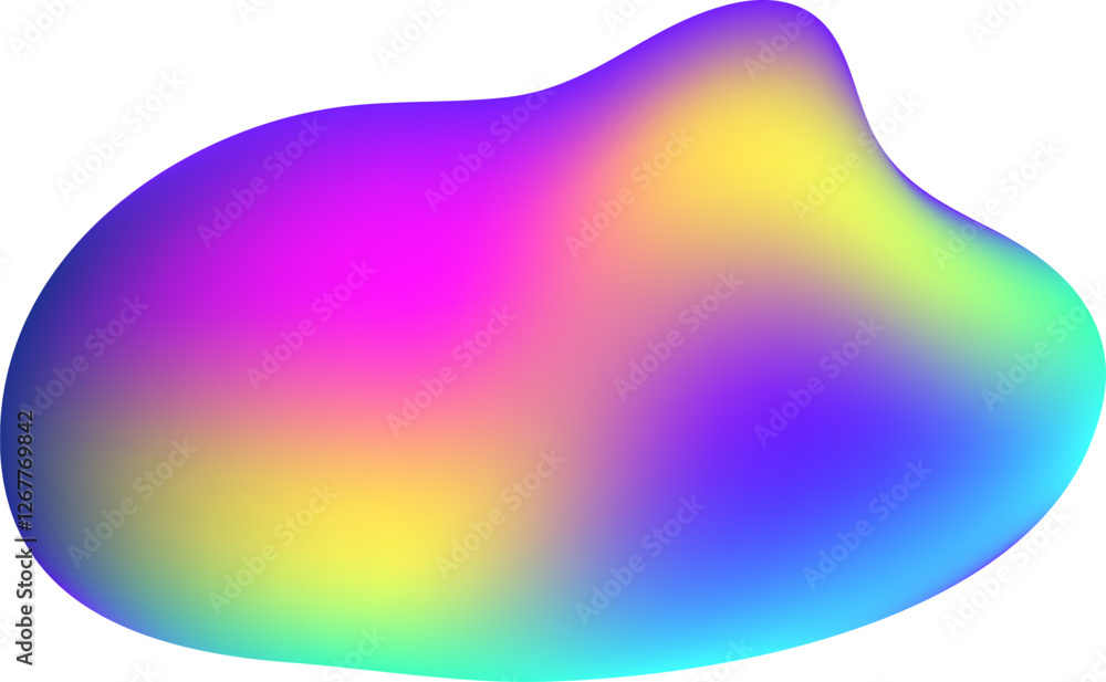 Poster creating a smooth gradient mesh, vibrant and colorful abstract background features flowing shapes, i